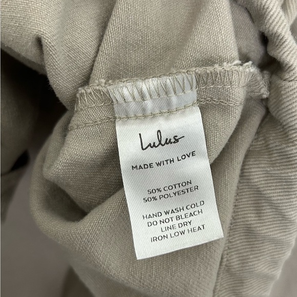 Lulu's Beige Cropped Utility Jacket Sz Large - Picture 4 of 5